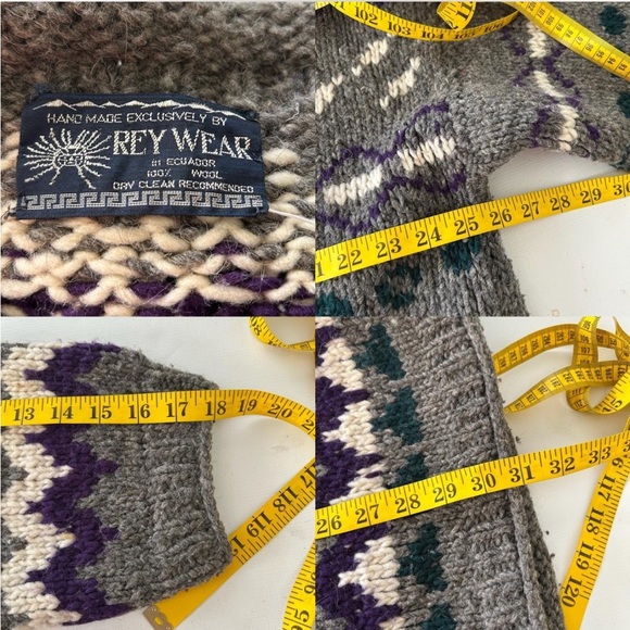 Vintage Fair isle Grandmacore chunky-knit wool sweater. - Picture 8 of 8